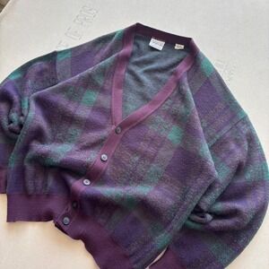 Vintage 90s Giorgio di Firenze Plaid Cardigan Sweater